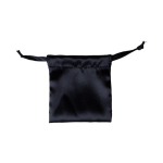 Petit sac en satin avec fermeture à cordon assorti couleur noir deuxième vue