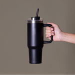 Gourde en inox recyclé avec paille et anse de transport 1,18 L quatrième vue