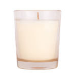 Bougie en paraffine parfumée dans un pot en verre translucide couleur naturel première vue