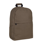 Sac à dos classique pour PC en coton avec poches latérales 15” couleur marron première vue