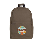 Sac à dos classique pour PC en coton avec poches latérales 15” couleur marron quatrième vue