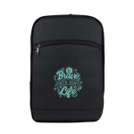 Sac à dos en PU avec fermeture éclair et poche extérieure couleur noir vue détaillée