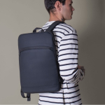 Sac à dos en PU avec fermeture éclair et poche extérieure couleur noir vue détail 3
