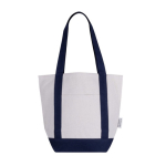Sac en coton recyclé avec poche extérieure d'un côté couleur bleu marine première vue