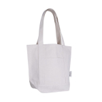 Sac en coton recyclé avec poche extérieure d'un côté couleur naturel deuxième vue