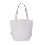 Sac en coton recyclé avec poche extérieure d'un côté couleur naturel troisième vue