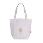 Sac en coton recyclé avec poche extérieure d'un côté couleur naturel quatrième vue
