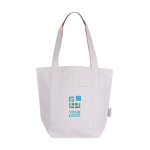 Sac en coton recyclé avec poche extérieure d'un côté couleur naturel avec zone d'impression