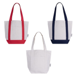 Sac en coton recyclé avec poche extérieure d'un côté première vue