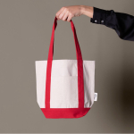 Sac en coton recyclé avec poche extérieure d'un côté deuxième vue