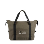 Sac en toile RPET idéal pour être transporté sur un trolley 460 g/m2 couleur vert avec zone d'impression