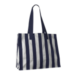 Sac grand format en coton recyclé avec des rayures verticales couleur bleu deuxième vue