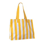 Sac grand format en coton recyclé avec des rayures verticales couleur jaune deuxième vue