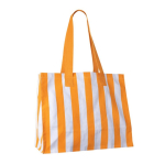 Sac grand format imprimé en coton recyclé avec des rayures verticales couleur orange deuxième vue