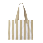 Sac grand format en coton recyclé avec des rayures verticales couleur beige première vue