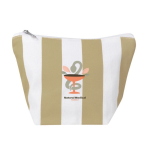 Trousse en coton recyclé avec rayures verticales couleur beige deuxième vue