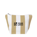 Trousse en coton recyclé avec rayures verticales couleur beige avec zone d'impression