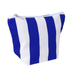 Trousse en coton recyclé avec rayures verticales couleur bleu roi deuxième vue