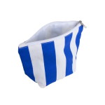 Trousse en coton recyclé avec rayures verticales couleur bleu roi troisième vue