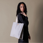 Sac en coton à l'aspect chiné avec bouton de fermeture première vue