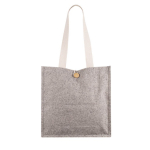 Sac en coton à l'aspect chiné avec bouton de fermeture première vue