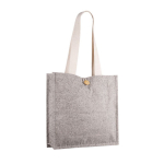 Sac en coton à l'aspect chiné avec bouton de fermeture deuxième vue