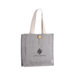 Sac en coton à l'aspect chiné avec bouton de fermeture quatrième vue