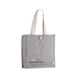 Sac en coton à l'aspect chiné avec bouton de fermeture cinquième vue