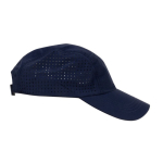 Casquette en microfibre respirante avec trous sur les côtés couleur bleu marine troisième vue