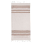 Paréo en coton recyclé et polyester avec franges 150 g/m2 couleur beige deuxième vue