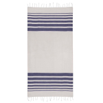 Paréo en coton recyclé et polyester avec franges 150 g/m2 couleur bleu marine deuxième vue