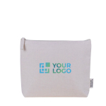 Trousse de toilette en coton recyclé avec doublure isotherme couleur naturel avec zone d'impression