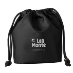 Petit sac en nylon avec fermeture élégante à cordon noir couleur noir deuxième vue