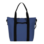 Sac en similicuir au toucher doux avec double anse noire couleur bleu marine première vue