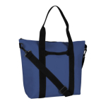 Sac en similicuir au toucher doux avec double anse noire couleur bleu marine deuxième vue