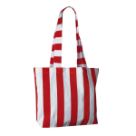 Sac de plage en coton recyclé avec design rayé couleur rouge deuxième vue