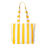 Sac de plage en coton recyclé avec design rayé couleur jaune première vue