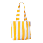 Sac de plage en coton recyclé avec design rayé couleur jaune deuxième vue