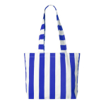 Sac de plage en coton recyclé avec design rayé couleur bleu roi première vue