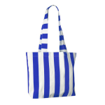 Sac de plage en coton recyclé avec design rayé couleur bleu roi deuxième vue