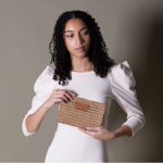 Trousse en papier de jute avec étiquette en cuir première vue