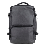 Sac à dos en polyester RPET multi-poches avec un rangement chaussures couleur gris première vue