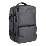 Sac à dos en polyester RPET multi-poches avec un rangement chaussures couleur gris deuxième vue