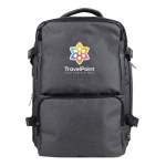 Sac à dos en polyester RPET multi-poches avec un rangement chaussures couleur gris vue détail 2