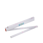 Règle pliable en bois avec schéma d’angles et précision 3, 2M couleur blanc avec zone d'impression