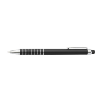 Stylo tactile en aluminium avec mécanisme rotatif, encre bleue couleur noir première vue
