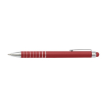 Stylo tactile en aluminium avec mécanisme rotatif, encre bleue couleur rouge première vue