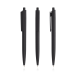 Stylo écologique avec corps uni et clip large à encre bleue couleur noir vue 11