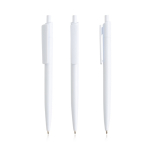 Stylo écologique avec corps uni et clip large à encre bleue couleur blanc