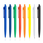 Stylo écologique avec corps uni et clip large à encre bleue Vue 1